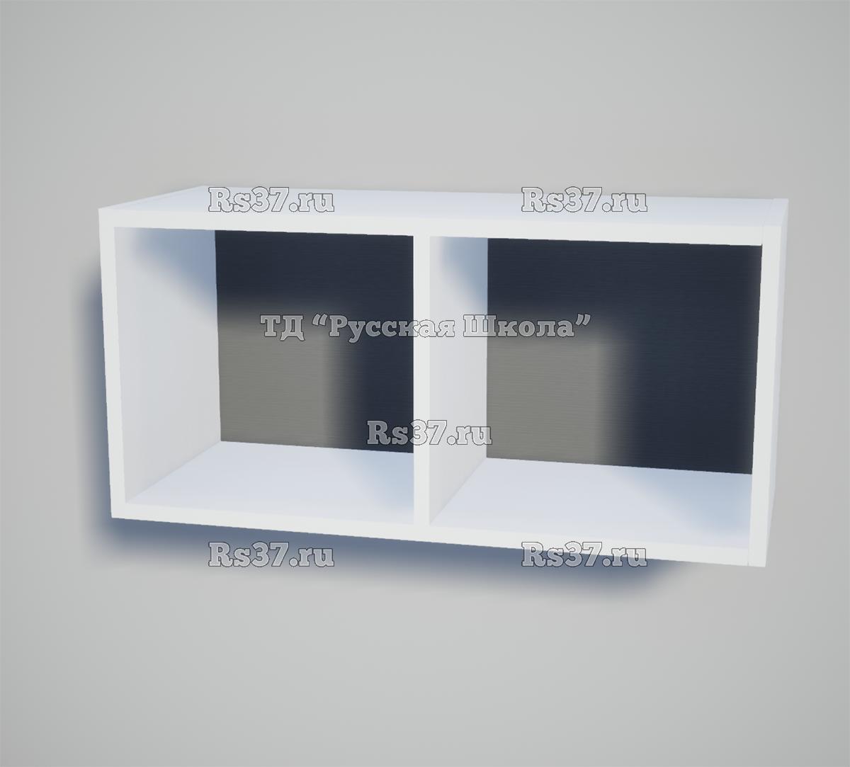 Полка КАСКАД N21 навесная открытая «Точка роста» (кор. Белый, кр. Белая, стенка Серая)