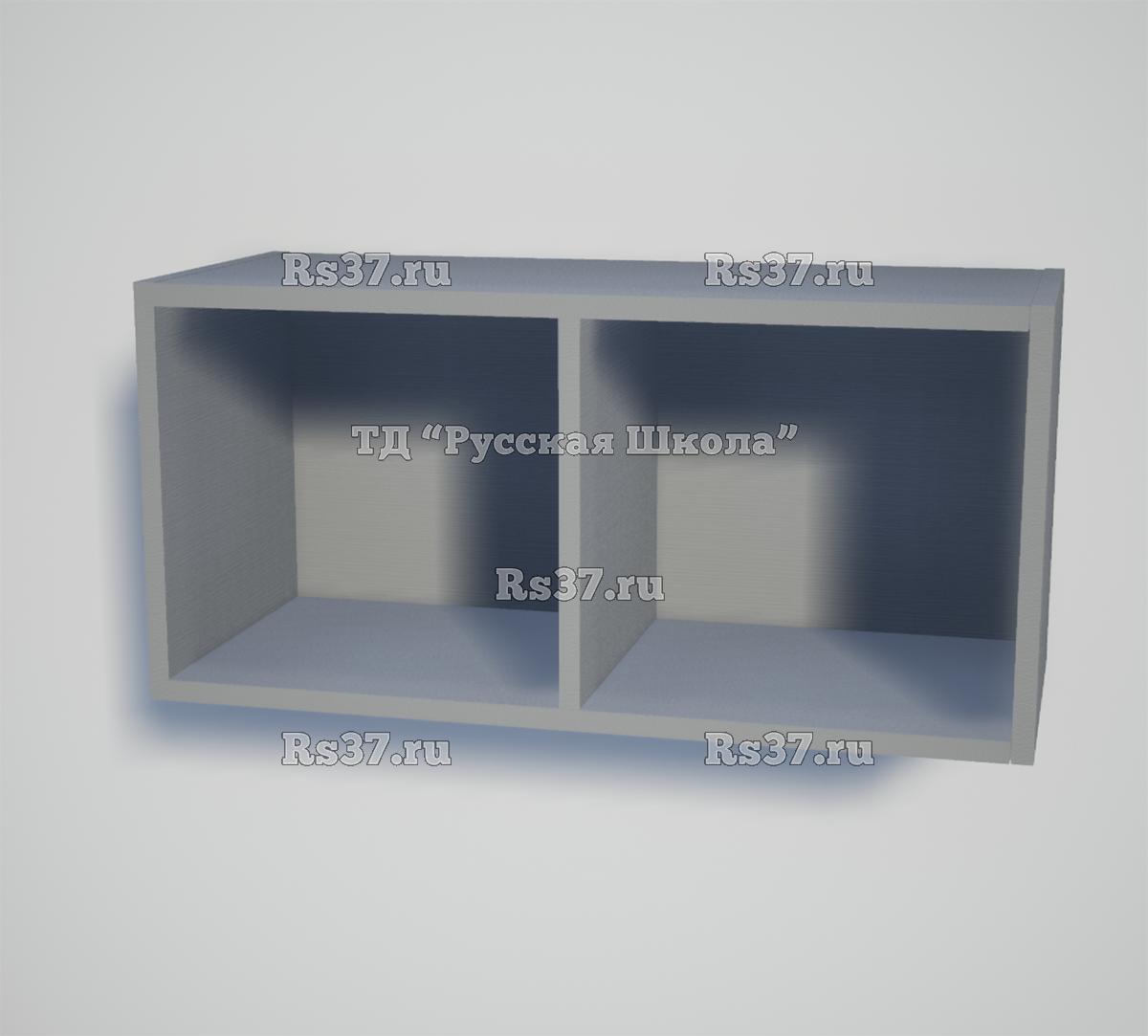 Полка КАСКАД N21 навесная открытая «Точка роста» (кор. Серый, кр. Серая, стенка Серая)