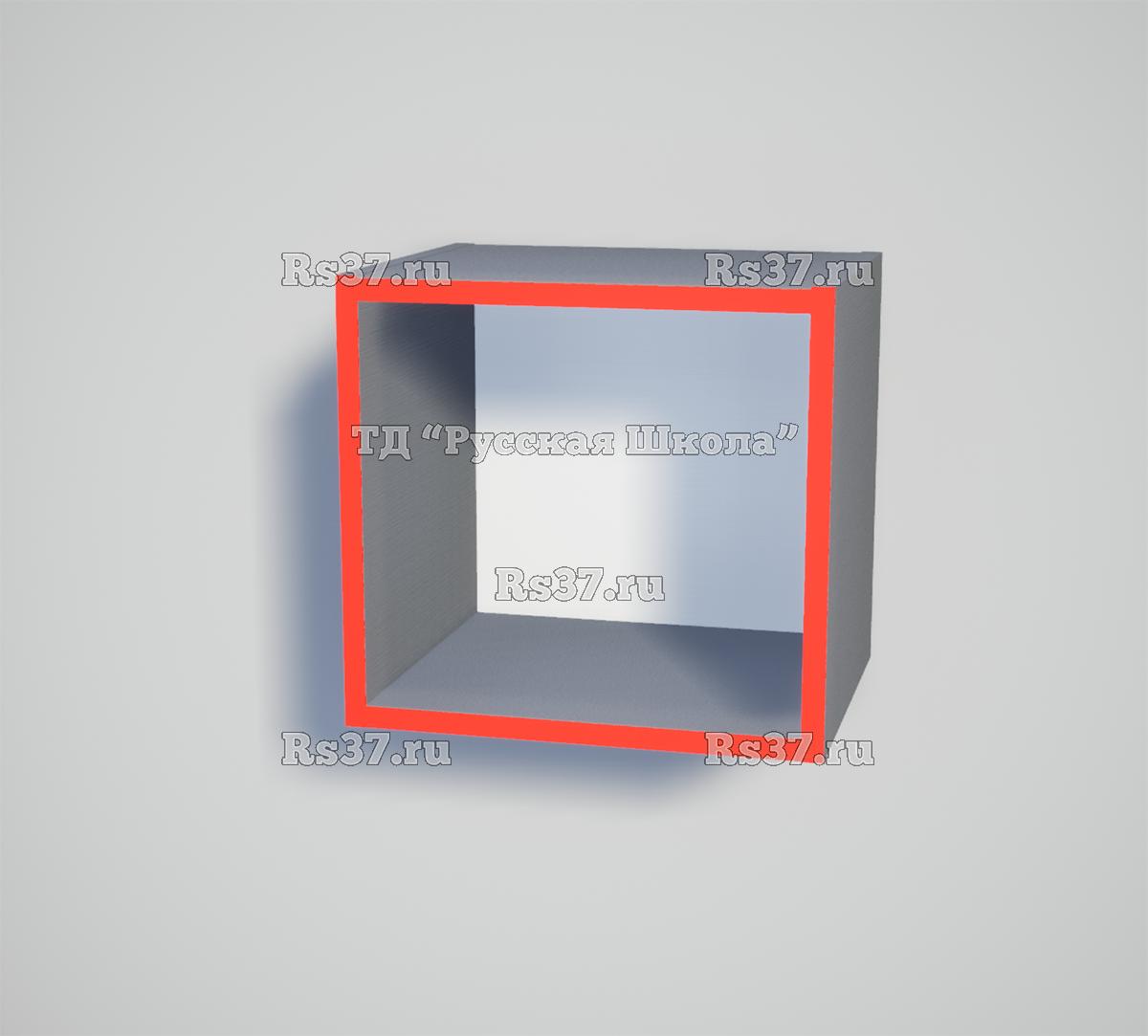 Полка КАСКАД N11 навесная открытая «Точка роста» (кор. Серый, кр. Красная, стенка Белая)