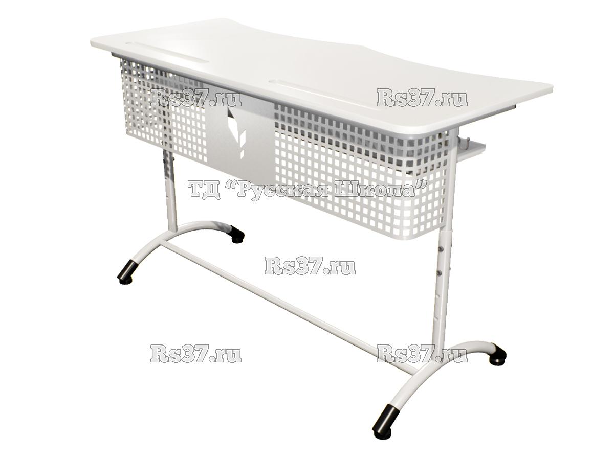 Стол ученический ДЖЕТ 2-мест регулируемый по высоте «Точка роста» (гр 4-6, ст. Белая, кр. Белая, мк. Белый)
