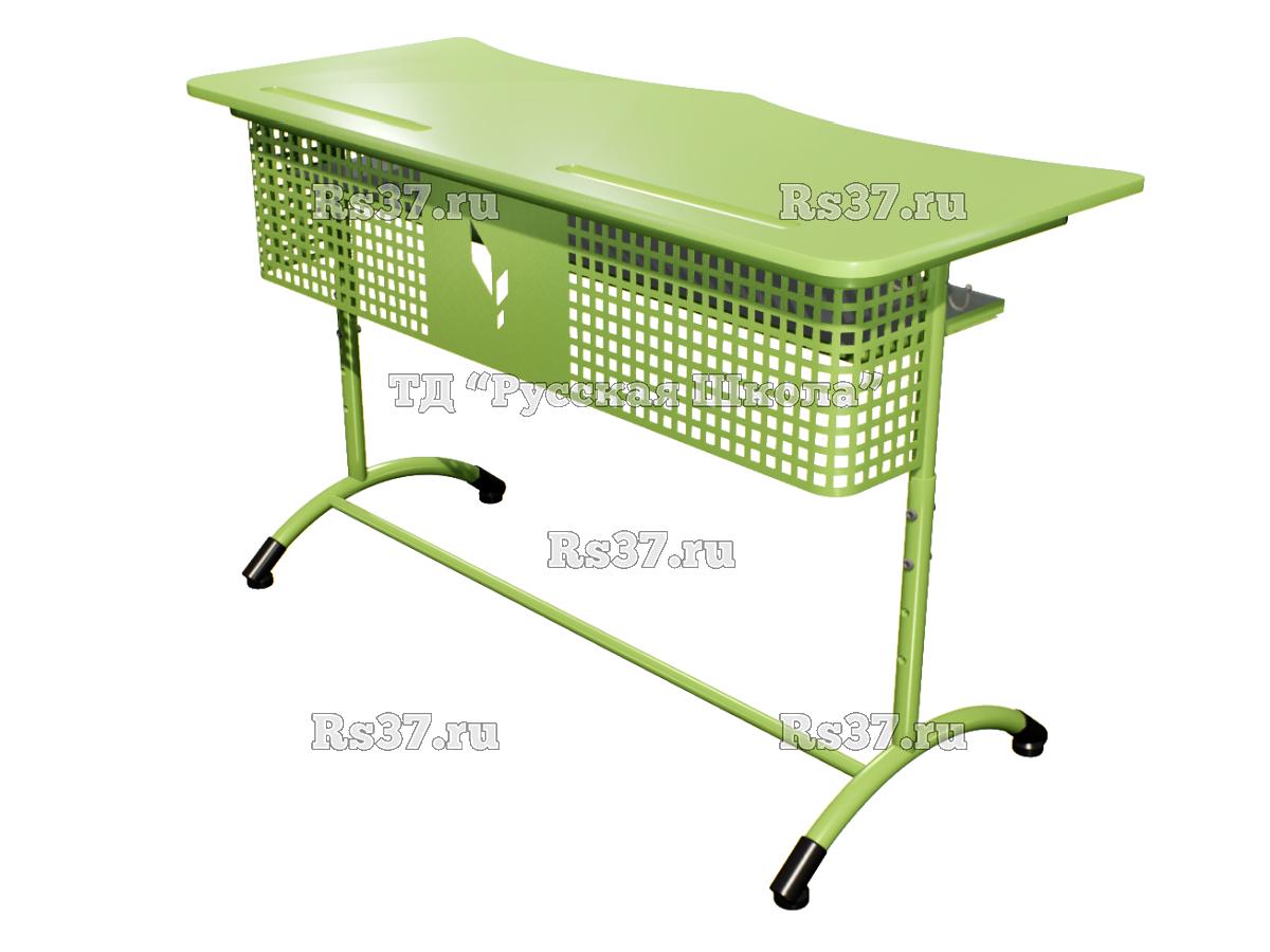 Стол ученический ДЖЕТ 2-мест регулируемый по высоте «Точка роста» (гр 4-6, ст. Фисташковая, кр. Фисташковая, мк. Фисташковый)
