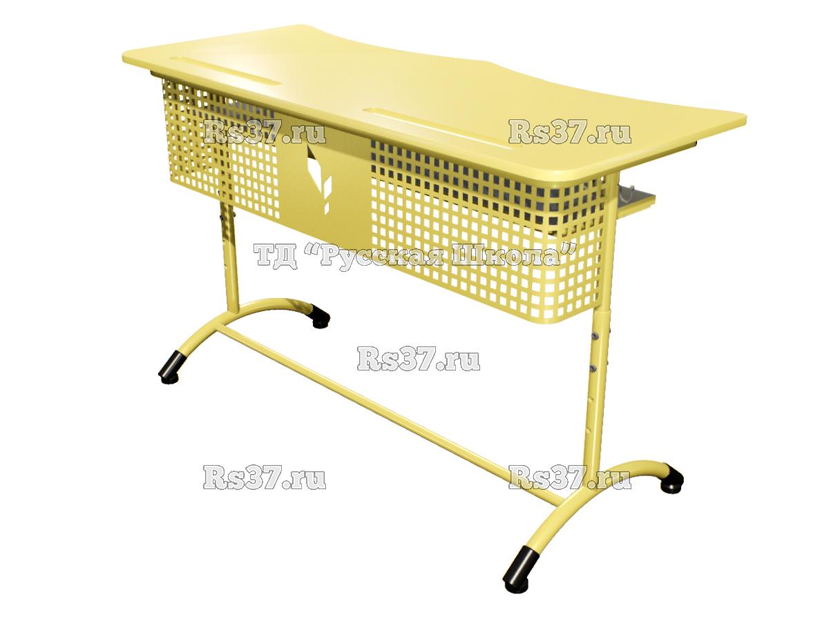 Стол ученический ДЖЕТ 2-мест регулируемый по высоте «Точка роста» (гр 4-6, ст. Жёлтая, кр. Жёлтая, мк. Жёлтый)