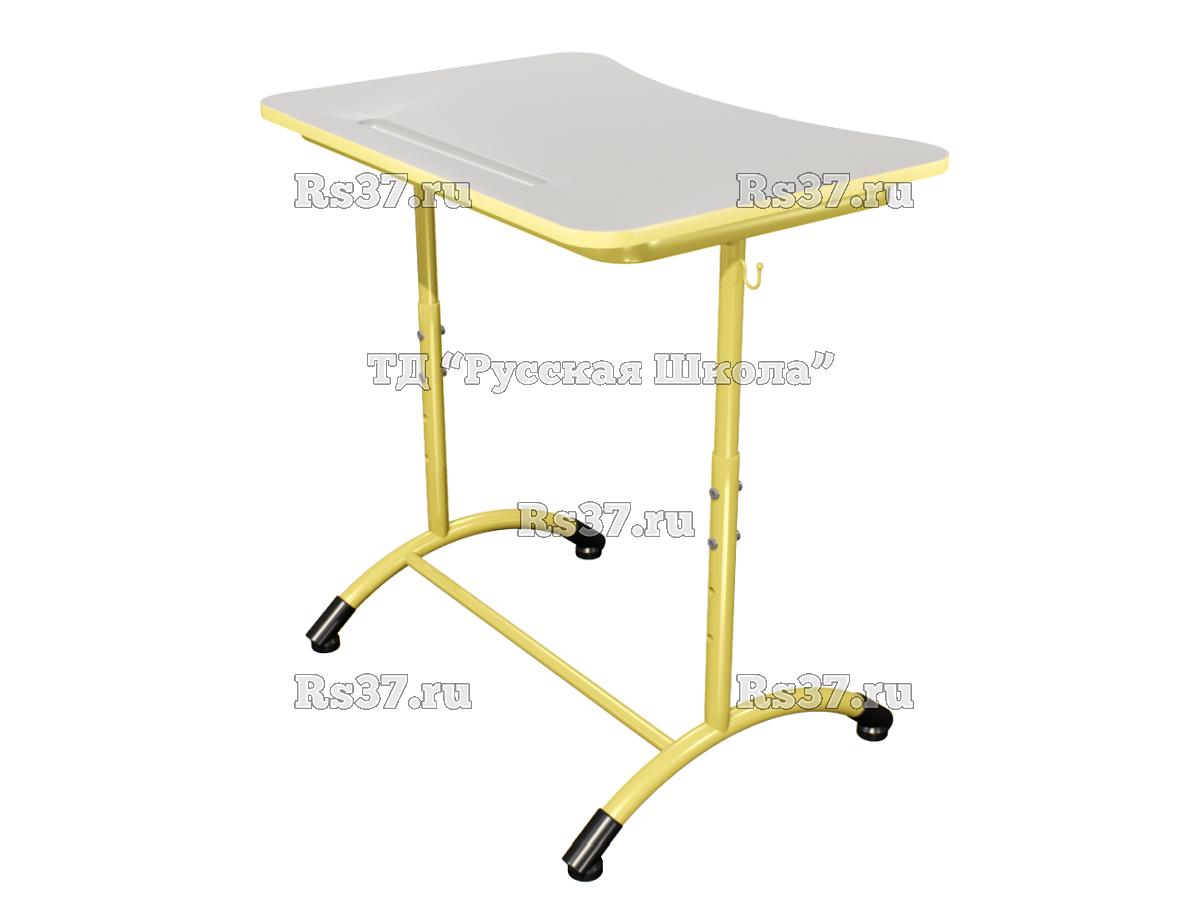 Стол ученический ДЖЕТ 1-мест регулируемый по высоте «Точка роста» (гр. 4-6, ст. Серая, кр. Лимонная, мк. Лимонный)