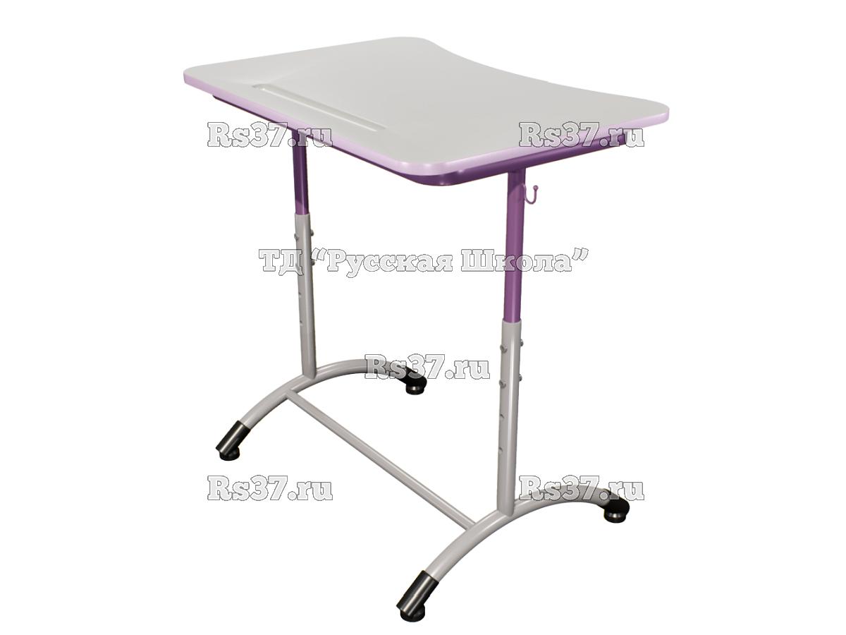 Стол ученический ДЖЕТ 1-мест регулируемый по высоте «Точка роста» (гр. 4-6, ст. Серая, кр. Фиолетовая, мк. Фиолетовый/Серый)