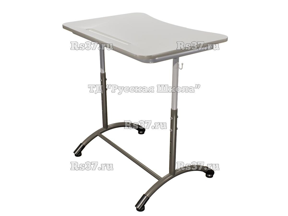 Стол ученический ДЖЕТ 1-мест регулируемый по высоте «Точка роста» (гр. 4-6, ст. Серая, кр. Мокко, мк. Серый/Мокко)