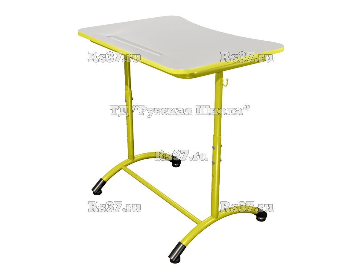 Стол ученический ДЖЕТ 1-мест регулируемый по высоте «Точка роста» (гр. 4-6, ст. Серая, кр. Лайм, мк. Лайм)