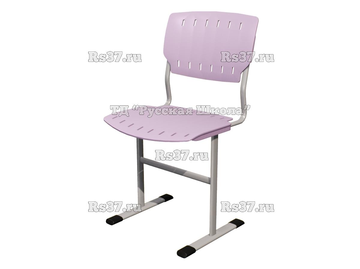 Стул ЭКО ученический нерегулируемый цельносварной на плоскоовальной трубе (гр. 3,4,5,6, пластик Сигма), ц. Фиолетовый, мк. Серый