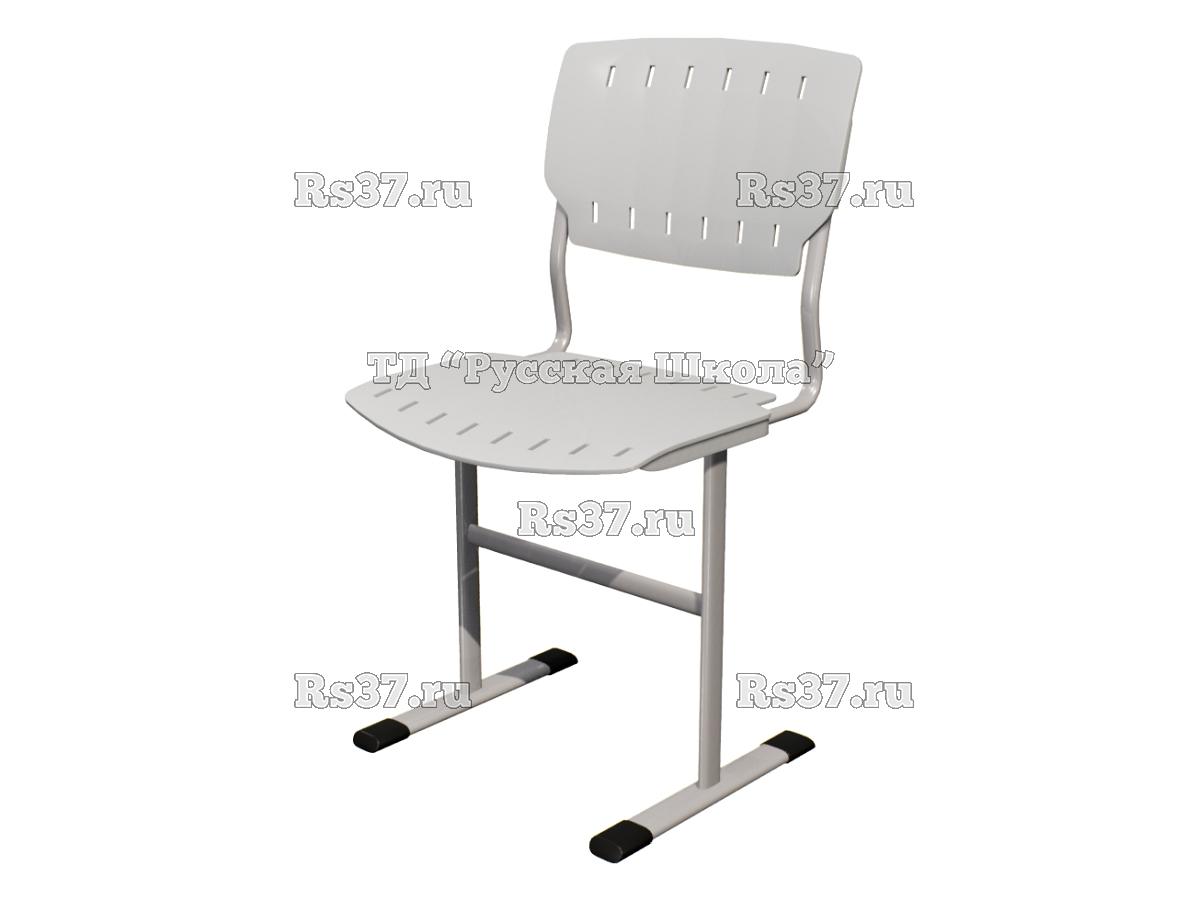 Стул ЭКО ученический нерегулируемый цельносварной на плоскоовальной трубе (гр. 3,4,5,6, пластик Сигма), ц. Серый, мк. Серый