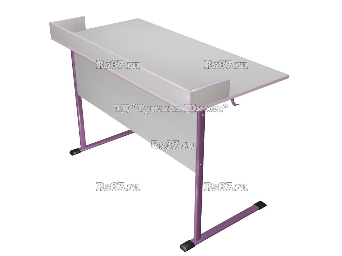 Стол лабораторный ЭКО 2-местный с бортом для физики, биологии, мк. п/о (гр. 6), пластик (мк. Фиолетовый, кор. Серый, кр. Фиолетовая)
