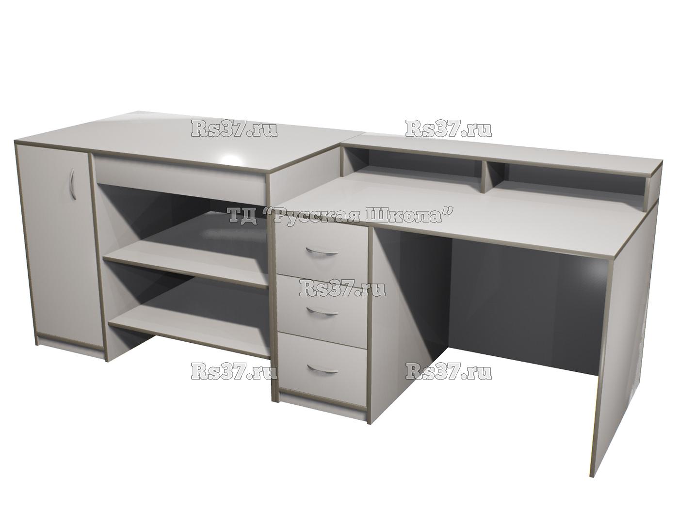 Комплект столов демонстрационных ЛАБ 100-101 для кабинета физики, математики, биологии (ст. Серая, кр. Мокко, кор. Серый)