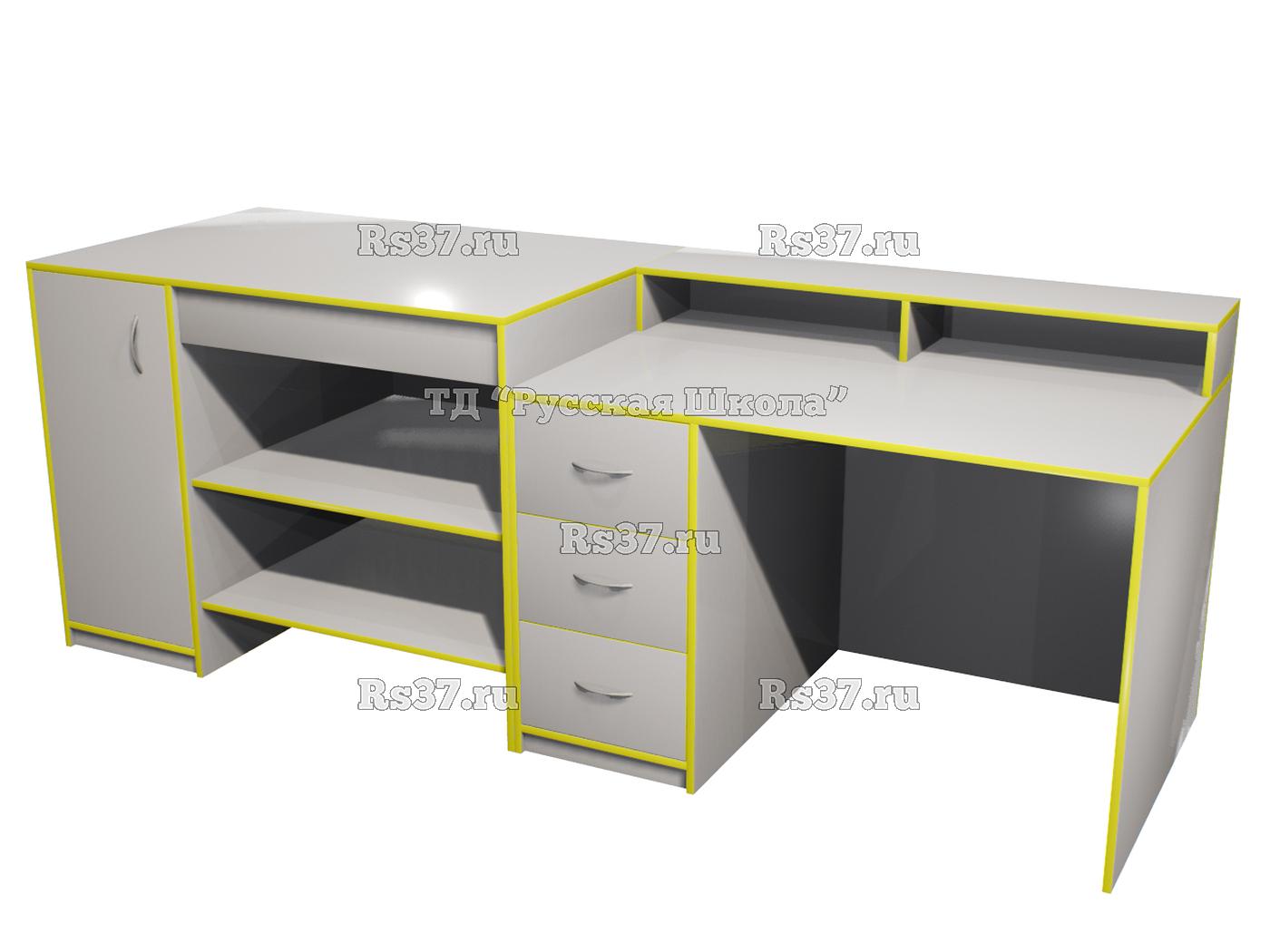 Комплект столов демонстрационных ЛАБ 100-101 для кабинета физики, математики, биологии (ст. Серая, кр. Лайм, кор. Серый)