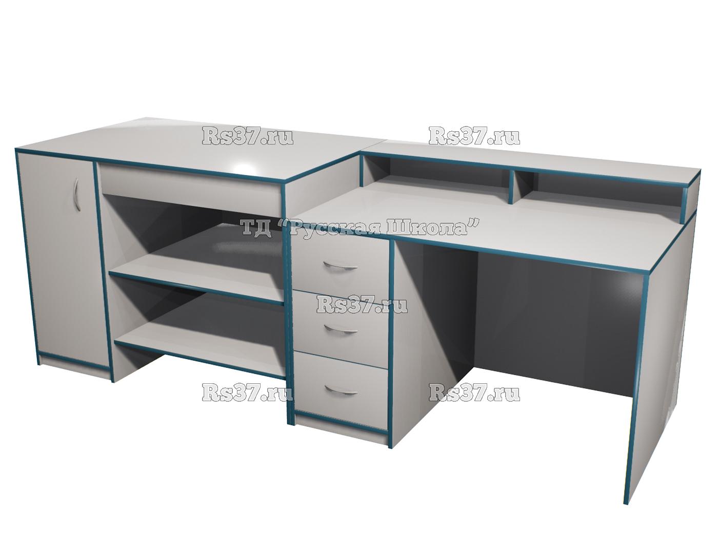 Комплект столов демонстрационных ЛАБ 100-101 для кабинета физики, математики, биологии  (ст. Серая, кр. Бриз, кор. Серый)