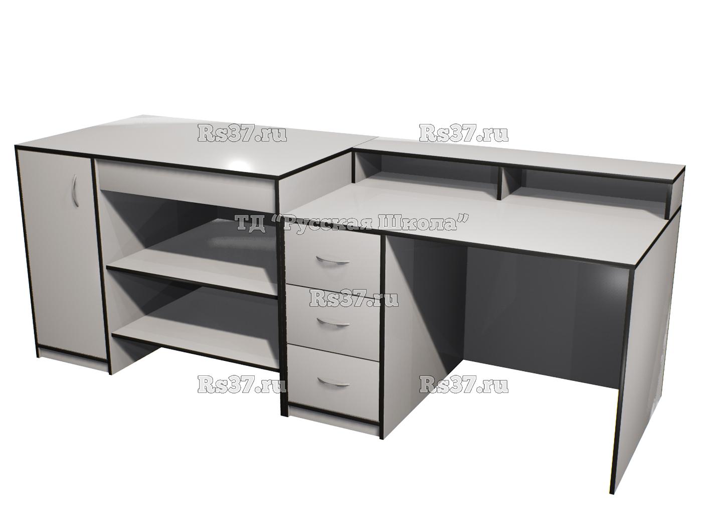 Комплект столов демонстрационных ЛАБ 100-101 для кабинета физики, математики, биологии (ст. Серая, кр. Черная, кор. Серый)