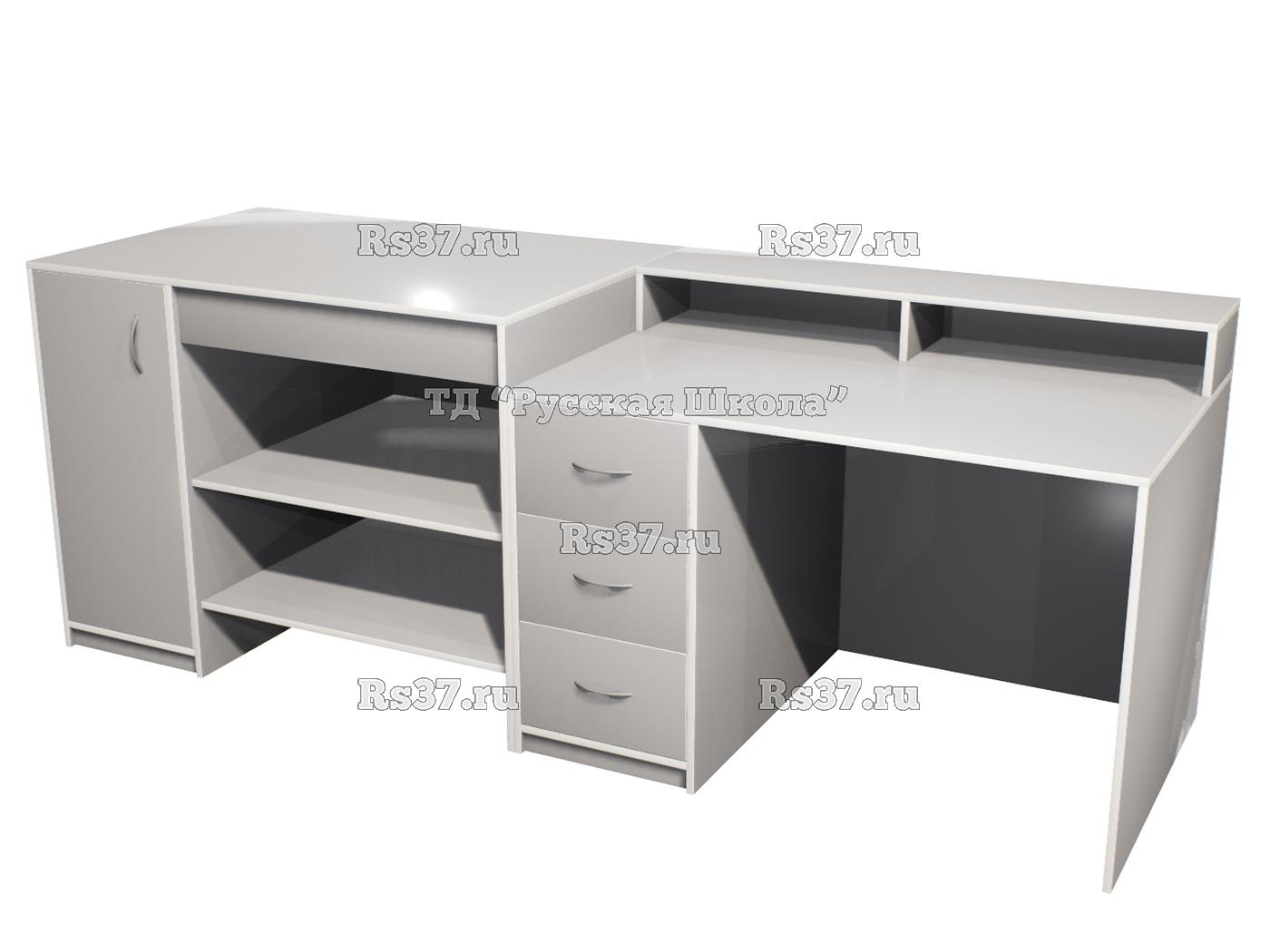 Комплект столов демонстрационных ЛАБ 100-101 для кабинета физики, математики, биологии (ст. Серая, кр. Белая, кор. Серый)