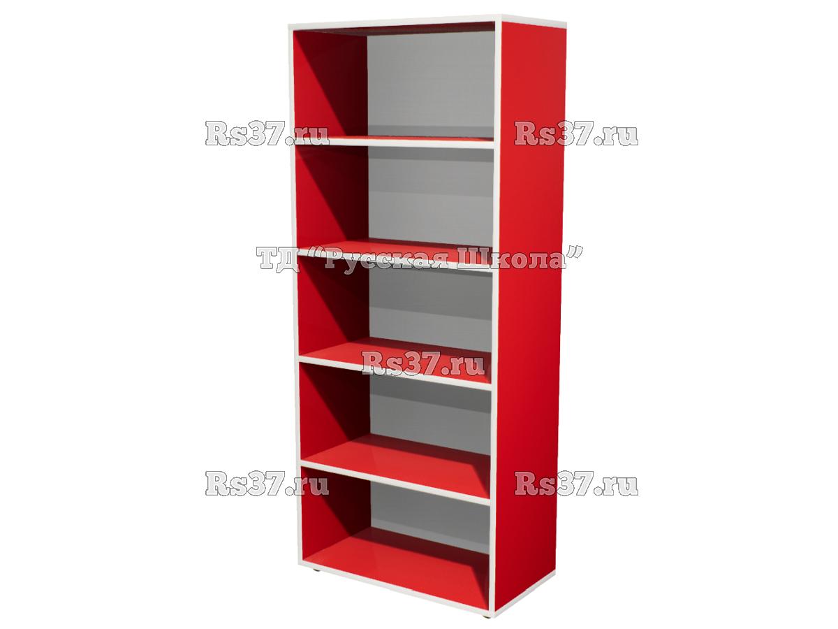 Шкаф КВАНТ 25M200 широкий стеллаж «Точка роста» (ЛДСП 22 мм, кор. Красный, кр. Белая)