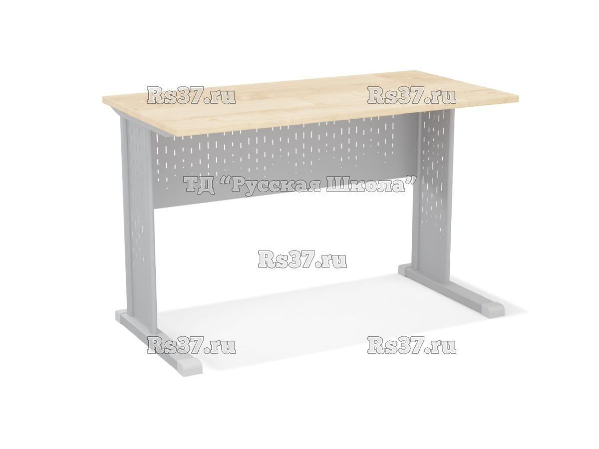 Стол учителя на м/к с перфорированным экраном и вставками, тип перфорации «Дождик» (ст. Клён, мк. Серый)