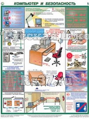 Плакаты "Компьютер и безопасность" (2 листа, размер 450х600)