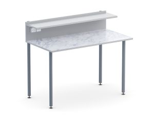 Стол лабораторный пристенный с надстройкой (ст. Серая, мк. Серый)