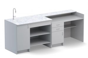 КОМПЛЕКТ столов демонстрационных для кабинета химии (ЛДСП серый)