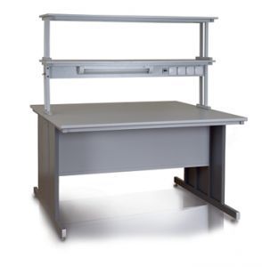Стол островной лабораторный "Практика" (ст. Серая, мк. Серый)
