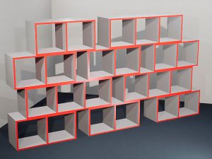 Стеллаж КАСКАД СА23 открытый многосекционный (кор. Серый, кр. Красная)