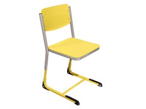 Стул ЭЛЛИПС ученический регулируемый (гр. 4-6, фанера), ц. Жёлтый, мк. Серый/Жёлтый