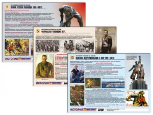 Комплект таблиц по истории раздат. "История России XX - XXI вв." (цвет., лам., А4, 12 шт.)