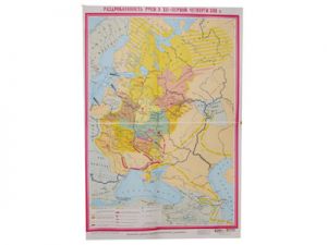 Учебная карта "Раздробленность Руси в ХII - первой четверти ХIIIв.в." (матовое, 2-стороннее лам.)