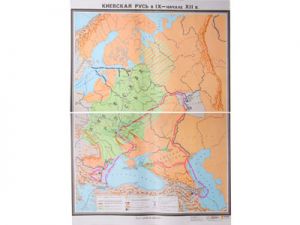 Учебная карта "Киевская Русь в IХ - нач. ХIIв.в." (матовое, 2-стороннее лам.)