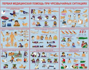Плакаты "Экстренная реанимация и первая медицинская помощь" (6 листов, размер 450х600)