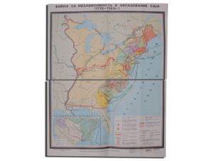 Учебная карта "Война за независимость и образование США (1775-1783)" (матовое, 1-стороннее лам.)
