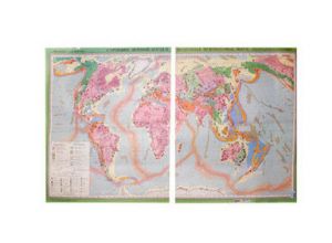 Учебная карта "Строение земной коры и полезные ископаемые мира" (матовое, 1-стороннее лам.)