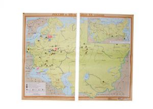 Учебная карта "Россия в  19 - нач. 20 столетия" (матовое, 1-стороннее лам.)